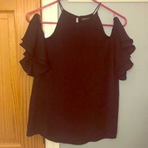 Off The Shoulder Dressy Black Blouse
